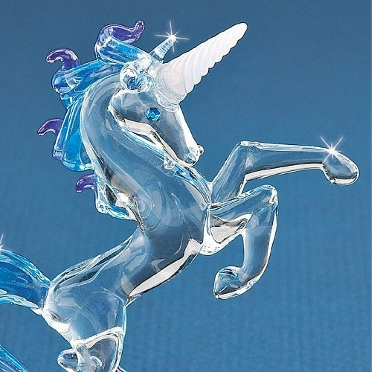 Glass Baron Handcrafted Starlight Unicorn Blown Crystal Glass
