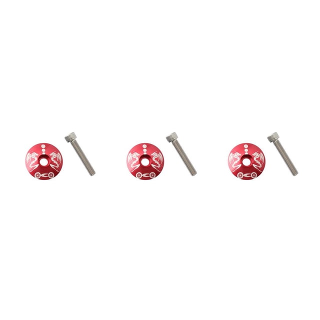 pitrice MUQZI Bicycle Bearing Headset Cover Aluminum Alloy Bowl Set Bike Top Cap Replacement with Screws Repairing Racing Type 2 3Set