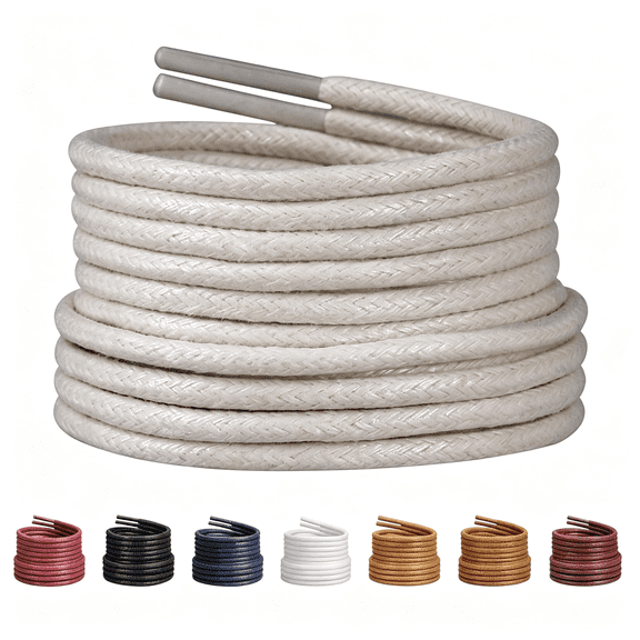 BZCOE Waxed Dress Shoe Laces for Men,2 Pairs,3/32" Thin Round Boot Perfect Replacement Shoelaces&Boot Strings for Men,Women. Ideal for Oxfords,Derbies,Brogues&Fine Leather Shoes.
