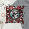 thumbnail image 2 of Orinice Skulls Roses Folk Art Graphic Decorative Pillow Cover for Home Couch Bed 20x20in, 2 of 5