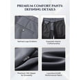thumbnail image 5 of MEILIHUA Men's Winter Stretch Dress Pants - Thick 4-Way Elastic Formal Trousers with Back Embroidery, 5 of 9