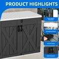 thumbnail image 4 of Dextrus 35 Cu ft Outdoor Horizontal Storage Shed with x-Shaped Lockable Door, Weather Resistant Resin Tool Shed, 4 of 10
