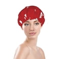 thumbnail image 3 of YFYANG Women's Double Waterproof Shower Cap, Red Christmas Tree Reusable Hair Cap for All Hair Styles and Head Sizes, 3 of 9