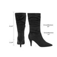 thumbnail image 2 of BURUDANI Women's Fashion Pointed Toe Mid Calf Boots Stiletto High Heel Slouch Zipper Boots KIMLY BLACK/SUEDE Size 8.5, 2 of 5