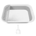 thumbnail image 2 of Cat Litter Tray, Professional Open Cat Litter Box Collapsible Easy To Clean Open Air Kitty Litter Pan  With Baffle Scoop For Bedroom Indoor, 2 of 8