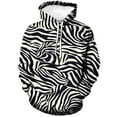 thumbnail image 2 of QTAGTESS Men's Zebra Print Hoodie Black and White Animal Pattern Y2K Pullover Sweatshirt, 2 of 8