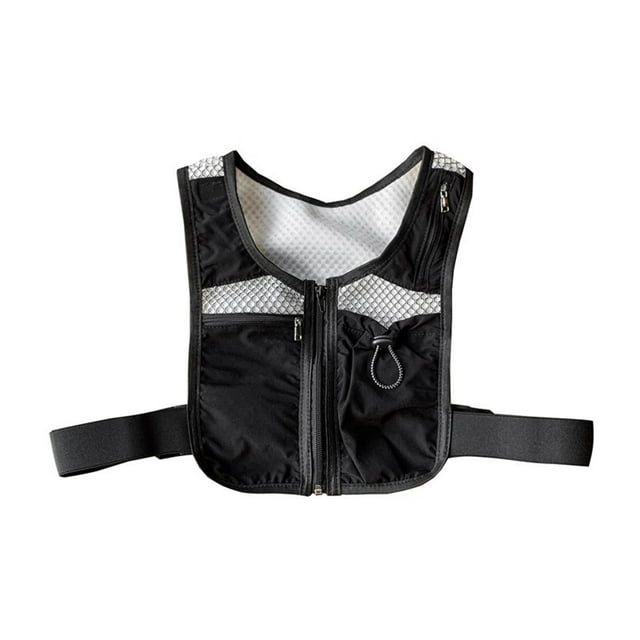 S SERENABLE Gilet de Course Sac Poitrine Sac de Poitrine Gilet Portable pour Randonnée Moto Jogging Noir