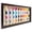 Brown with White Backing, variant on 12x22 Black Wood Shadow Box Display Case Frame for Block Figures | Holds up to 56 Figurines -