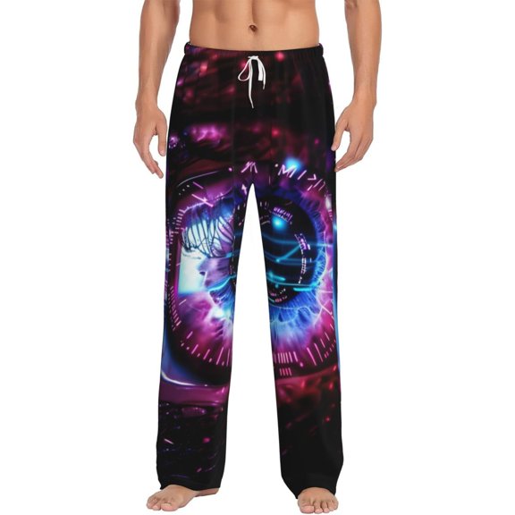 Hirioo v for Men's PJ Pajama Pants Sleep Pants Men's Home Trousers with Pockets,S-3XL-Small