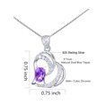 thumbnail image 2 of Devuggo Sterling Silver Double Heart Simulated Amethyst Pendant Necklace Gifts For Her, 2 of 7