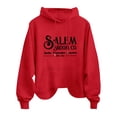 thumbnail image 4 of Baqcunre Sweaters For Women Women's Co.Quality.. Est 1692 Letter Printed Loose Hooded Sweater Women Sweatshirt Fall Outfits Women Trendy Red XXL, 4 of 4