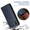 thumbnail image 3 of Wallet Case For iPhone X / XS, Case Wallet-High Quality Leather Magnetic Closure Case-RFID Blocking Card Holders-Shockproof TPU Shell Folio Cover Women Men For iPhone X / XS, Blue, 3 of 7