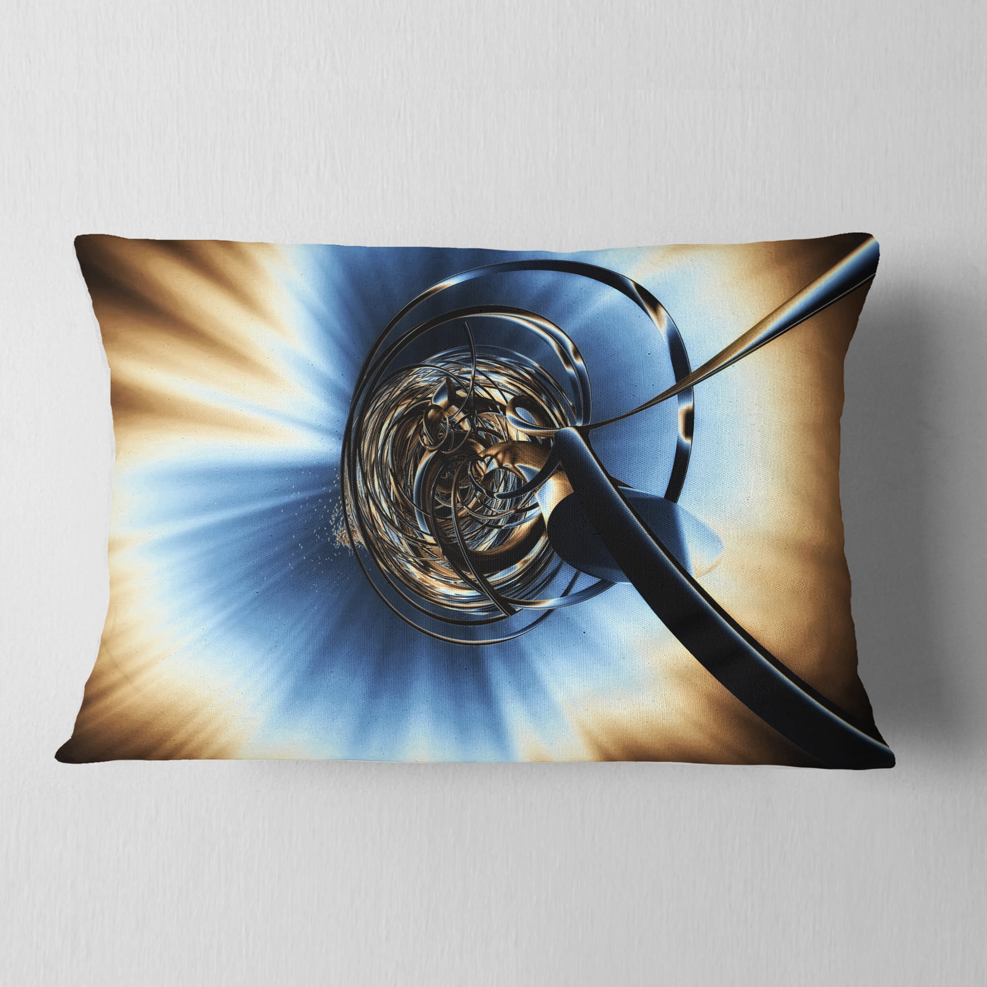 Designart Fractal 3D Tangled Knot - Contemporary Throw Pillow - 12x20