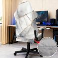 thumbnail image 4 of Jiueut White Marble Print Gaming Chair Cover Pack of 4, Breathable Computer Chair Cover with Armrest Covers Washable Slipcover for Rotating Chair with Elastic Band, 4 of 7