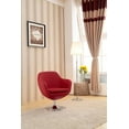 thumbnail image 2 of Manhattan Comfort Caisson Faux Leather Swivel Accent Chair in Red, 2 of 3