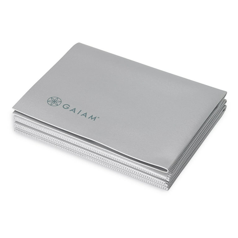 Gaiam Foldable Yoga Mat, Gray, 2mm 