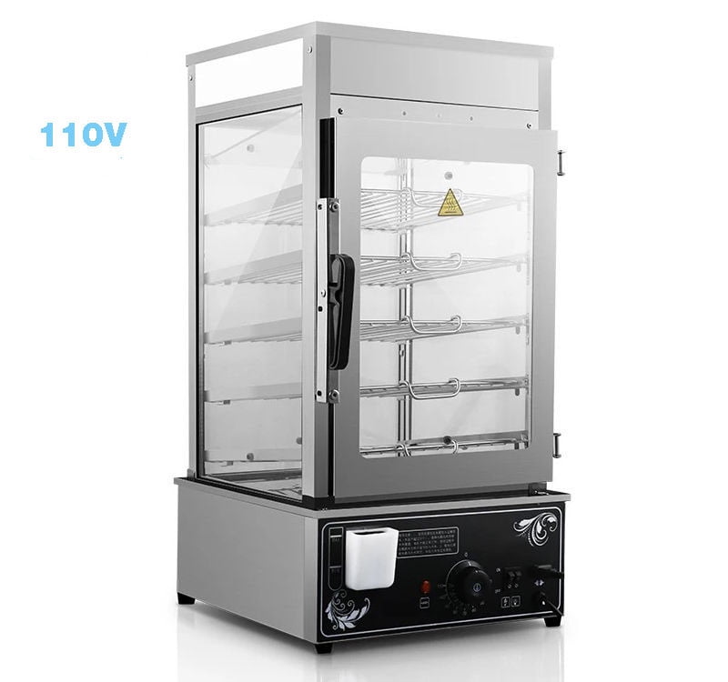 110V Commercial Chef Bun Steamer Warmer Cooker Kitchen Steaming cooking Machine,5 layers display Stainless Steel Bun Steamer For Kiosk