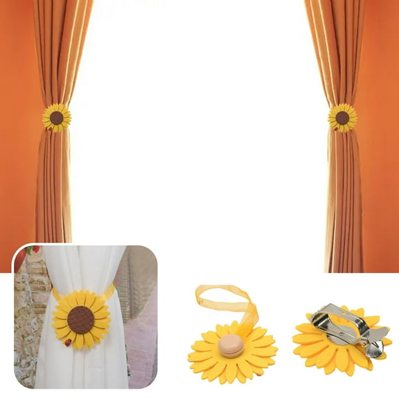 Door Curtain Clip 1Pc Curtain Tiebacks Sunflower Tieback Holders for Curtains No Drill Curtain Accessories 1Pc Curtain
