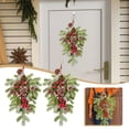 thumbnail image 1 of Christmas Rattan Upside Down Tree Wall Hanging Door Hanging Restaurant Decoration, 1 of 9