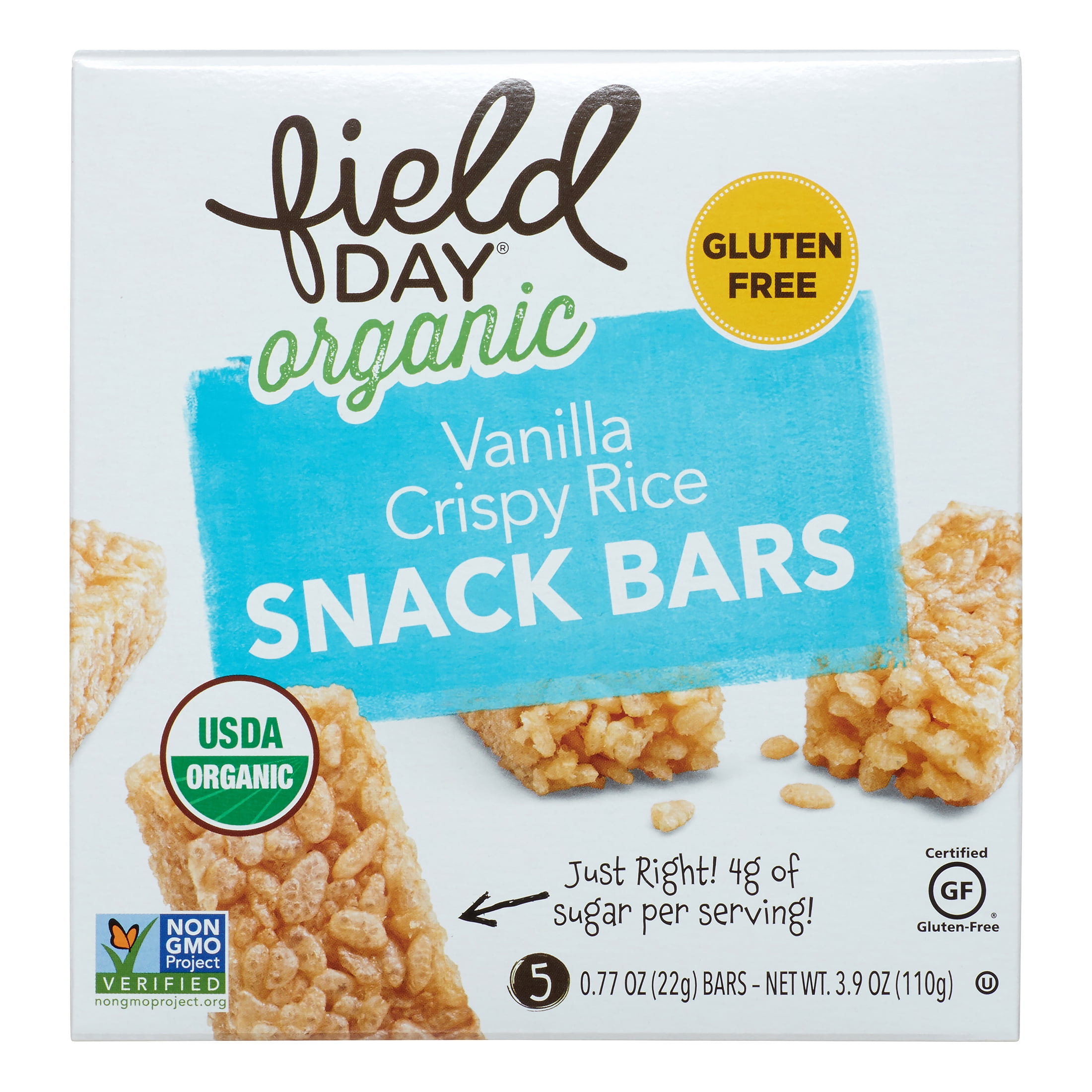 Field Day Organic Vanilla Crispy Rice Snack Bars, 0.77 Oz, 5 Ct
