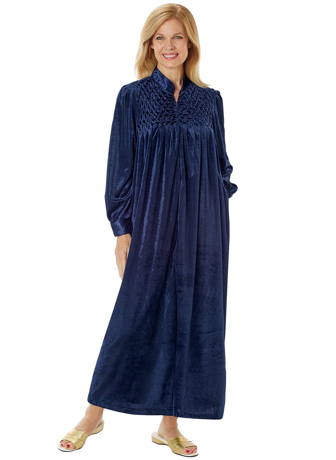 Carol Wright Gifts - Long Zip-Front Robe - Walmart.com - Walmart.com