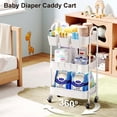 thumbnail image 4 of Carrito metálico rodante de 3 niveles Recximi con ruedas bloqueables, 4 of 9