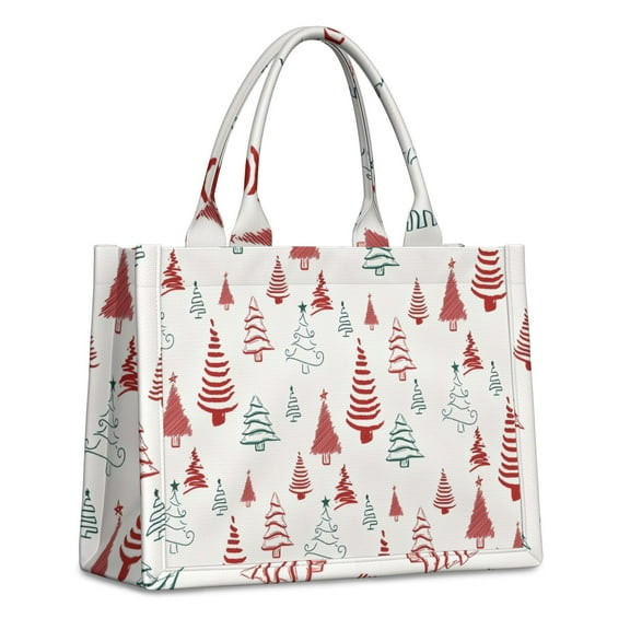 Large Capacity Tote Bag,Multicolor Christmas Tree Pattern Handbag Fashion Luxury Tote Bag,15.7"x13"x 5.1" Inches,Laptop Compatible