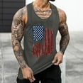 thumbnail image 3 of kpoplk Men's 4th of July USA Flag Tank Tops 3D Printed American Flag Short Sleeved Muscle Tank Tops Mens Shirt for Workout Gym Jogging(Grey,4XL), 3 of 4