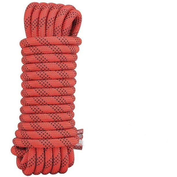 Cuerda de seguridad Cuerda de nailon Cuerda de escalada al aire libre Cuerda de escalada Cuerda de escalada Cuerda de rescate Cuerda de descenso Cuerda de escalada 14 mm Rojo (10 metros + 2 bucles de JAMW Sencillez