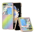 thumbnail image 1 of ELEHOLD for Samsung Galaxy Z Flip 5 Luxury Case, Glitter Sparkle Bling Rhinestone Diamond Scratch-resistant Slim Shockproof Case with 1 Pack Back Screen Protector for Samsung Z Flip5 2023,Rainbow, 1 of 6