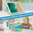 thumbnail image 6 of Children-Friendly Case for iPad 9.7" 6th Gen 2018, iPad Pro 9.7" Cover with Pencil Holder, Allytech Rugged Hard PC + TPU Kidsproof Hybrid Protection Pen Slot Case for iPad 6 2018, Colorful Green+Beige, 6 of 7