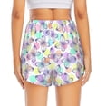 thumbnail image 4 of Uemuo Butterflies on Polka Dots Pattern Women's Athletic Shorts High Waisted Running Shorts with Liner Pockets Gym Elastic Workout Shorts-XX-Large, 4 of 9