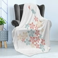 thumbnail image 4 of Valentines Day Soft Flannel Fleece Throw Blanket, Floral Arrangement with Bird Soft Daisies Vintage, Cozy Plush for Indoor and Outdoor Use, 70" x 90", Dried Rose Blue Grey, by Ambesonne, 4 of 5