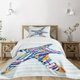 thumbnail image 3 of Ambesonne Starfish Quilted Bedspread Set 2 Pcs, Cartoon Sea Star, Twin Size, Multicolor, 3 of 6