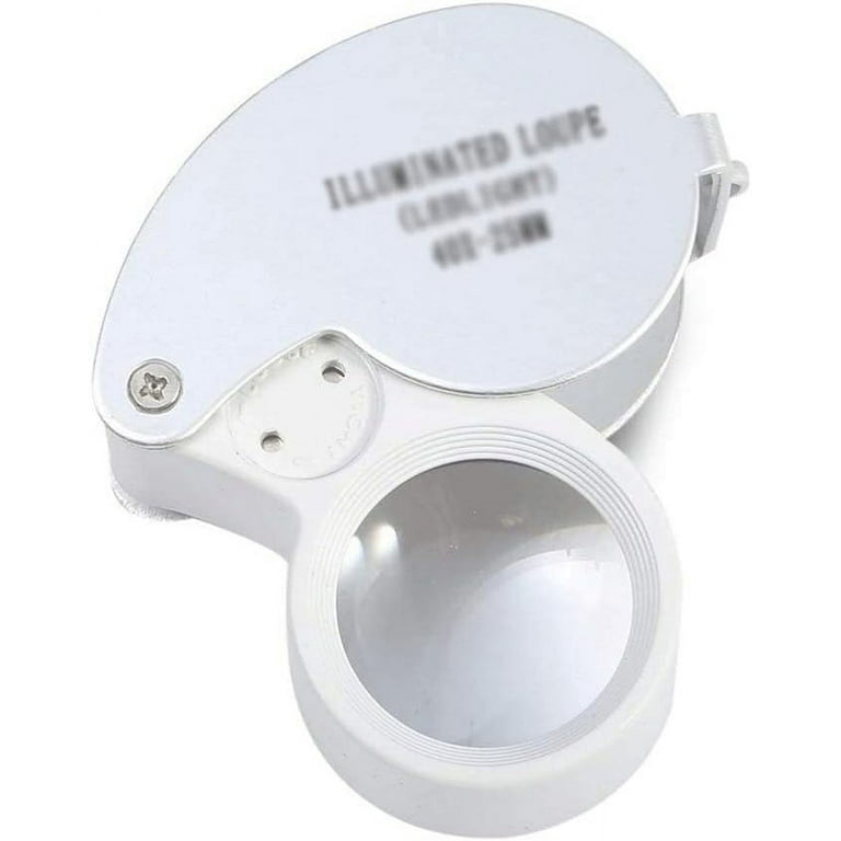 40X Full Metal Illuminated Jewelry Loop Magnifier,XYK Pocket Folding M