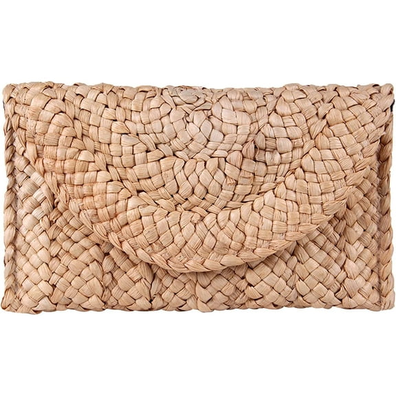 YOUI-GIFTS Women Straw Clutch Purse Handbag Straw Shoulder Bag Summer Beach Bag Woven Bag Envelope Purse Wallet