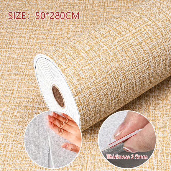 Textured Wallpaper 50x280cm Self Adhesive Wallpaper for Walls Embossed Wallpaper for Bedroom Thick Wallpaper for Textured Wall Waterproof Sticky Back Vinyl Foam for Rooms