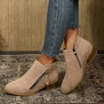 thumbnail image 6 of Womens Low-heeled Ankle Boots Casual Suede Low Heel Side Zipper Fall Winter Thick Heel Short Boots for Women, 6 of 6