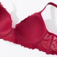 thumbnail image 6 of Inglocry Lace Nursing Bra, Wirefree Padded Nursing Bras for Breastfeeding, V Neck Maternity Bra for Pregnancy, Soft Lace Red 90B, 6 of 7