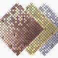thumbnail image 2 of Mosaico de metal, panel de aluminio y plástico, adhesivo para pared, dorado, abstracto, impermeable, para cocina, baño, azulejos, decoración de pared, 2 of 5