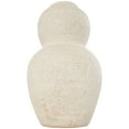 thumbnail image 4 of Studio 350 Cream Ceramic Hourglass Textured Vase with Brown Distressing Cream - 9"W, 15"H, 4 of 5