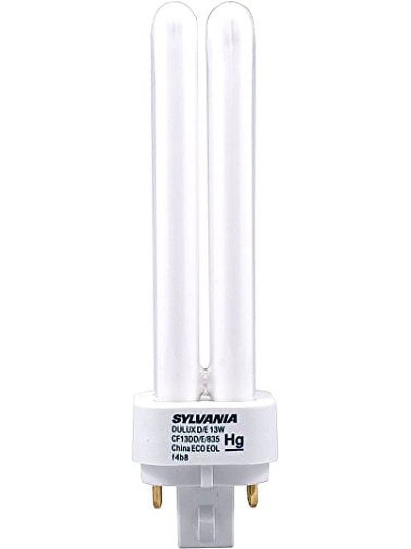 Sylvania, Compact Fluorescent Light Bulb, CF13DD/E/835/ECO, 4-Pack