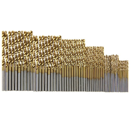 

FTjfrsbc 60Pcs Drill Bits Straight Shank High Speed Steel Twist Drill Bits (Gold)
