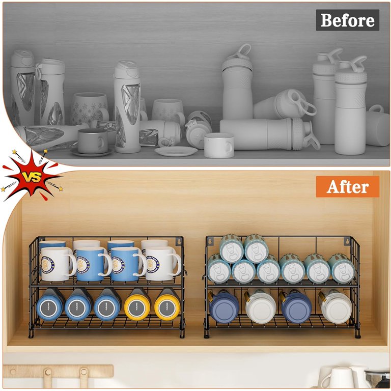 Bottle Organizer MeCids Stackable Water (4-Pack) – Plastic Storage Rack ...