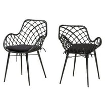 Baxton Studio Ballerina Bohemian Black Finished Rattan and Metal Dining Chair