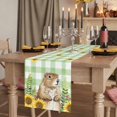 thumbnail image 2 of Table Runners 48 Inches Long Dress Scarves, Groundhog Day Farmhouse Kitchen/Dining Table Runner, Short Coffee Tablerunners, Green Plaid Sunflower Spring Floral 13x48 Inch, 2 of 9