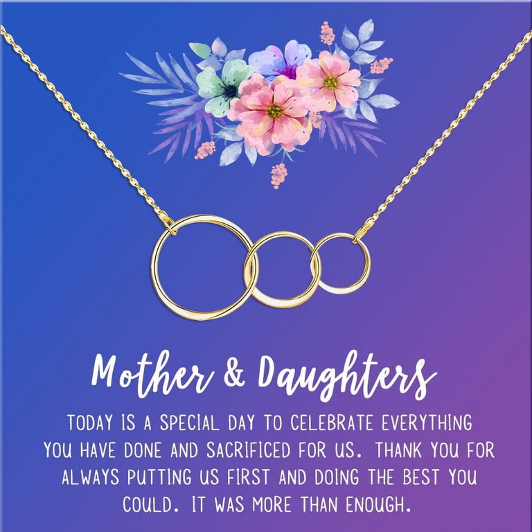 Mother and Daugther Mother's Day Gift, Mother's Day Gift from Daughter,  Mother Day Gift Ideas, Necklace and Card Gift for Mom, Gift for Mom, [Gold 