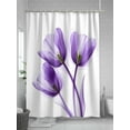thumbnail image 5 of Fsddascl Luxury Purple Tulip Shower Curtain Set - 66" x 72" Washable Bathtub Curtain with 12 Hooks, Watercolor Spring Rustic Floral Waterproof Fabric Stall Shower Curtains for Bathroom/Bathtub, 5 of 6