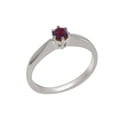 thumbnail image 1 of LBG British Made 9k White Gold Natural Garnet Womens Engagement Ring - 33 size options - Size 7.75, 1 of 7