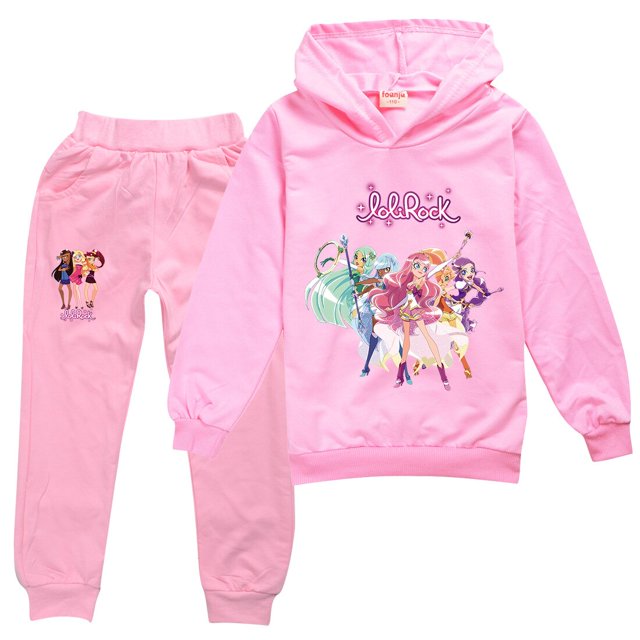 LoliRock Boutique-ropa de algodón para niños, niñas Everhtes, 10 a 12 años, ropa para adolescentes 3t, camiseta con capucha de otoño, conjunto de pantalones embebidos para niños zhangyuxiang LED